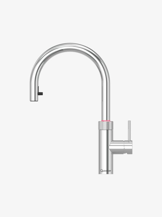 Flex round kitchen mixer tap with pull-out spout - Gunmetal