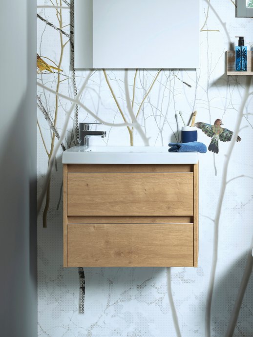 Meubelreeks XS - 2-laden meubel in erfgoed eikenkleur, B. 60 cm