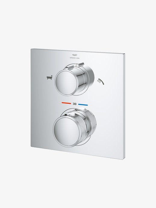 Thermostat encastré avec inverseur à 2 voies pour douche à main et remplissage de baignoire