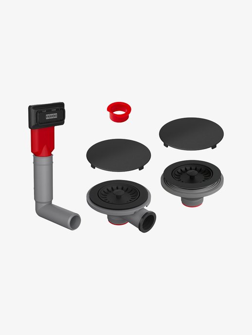 Vidage manuel 2 bacs, noir mat