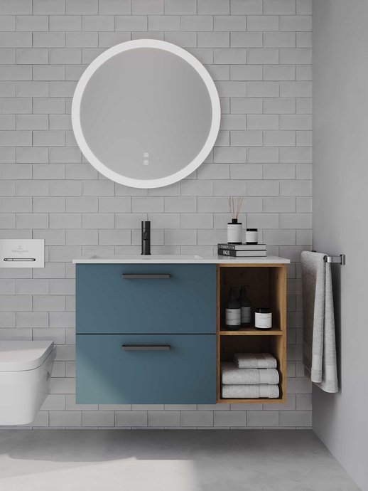 Furniture range Mix & Match - 2 drawers in teal blue color, L. 90 cm
