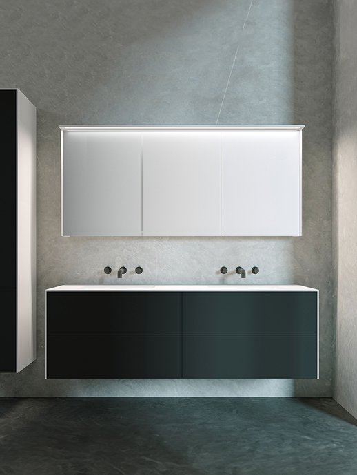 Furniture range Luxus - 4 drawers in lacquered black, L. 160 cm