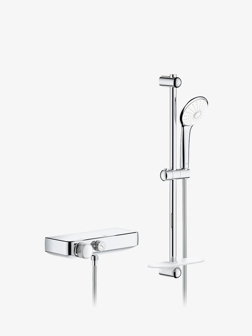 Set de douche avec mitigeur thermostatique Grohtherm SmartControl