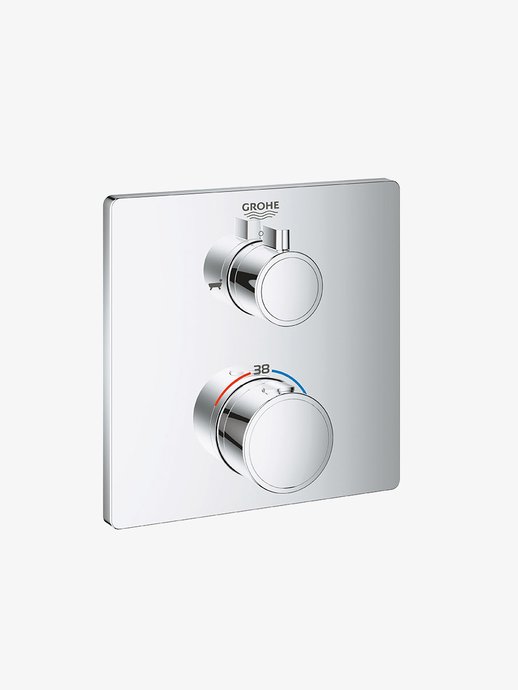 Robinet de douche thermostatique encastré Grohtherm carré