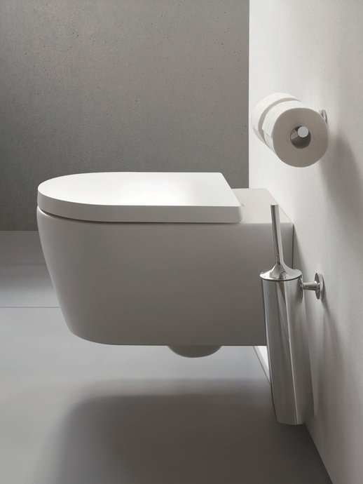 Wall-mounted toilet ME by Starck compact Rimless Durafix white matt