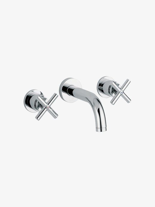 Three-hole wall-mounted mixer tap Quattro