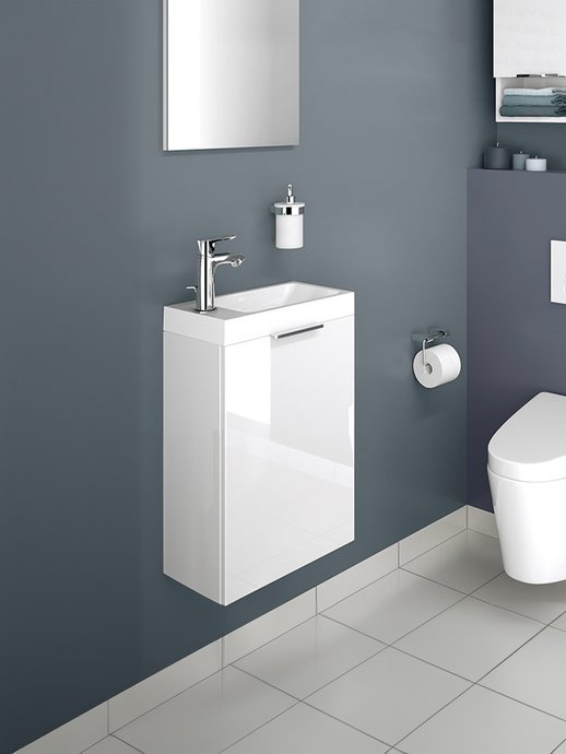 Handbasin cabinet A22 with reversible chrome pulls