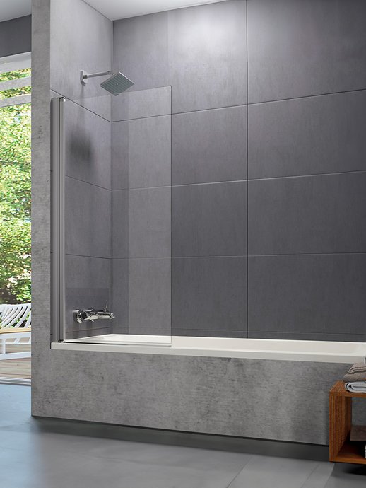 Bathtub screen Design Pure with 1 hinged panel
