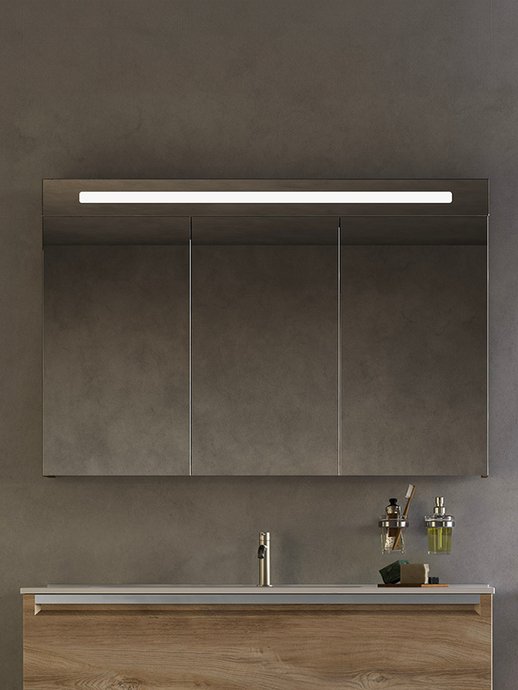 Wall cabinet Leo with integrated LED lighting Rovere Naturale