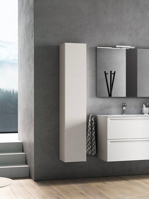 Column Leo matt white lacquered