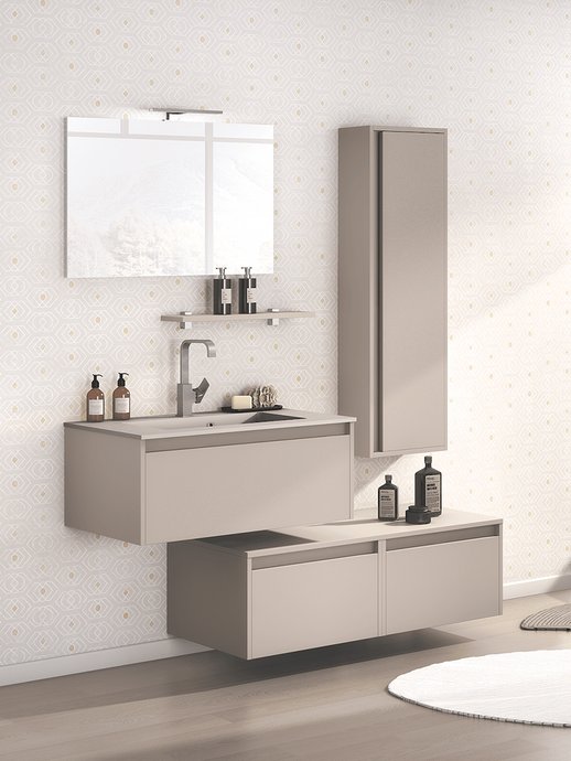 Série de meuble D-motion - 1 coulissant coloris Argile Mat, L. 90 cm