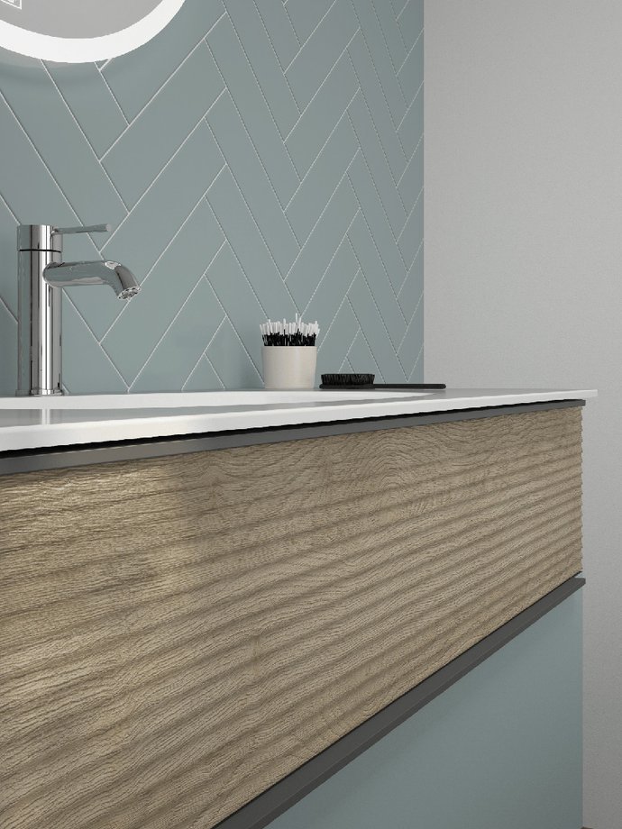 Zoom sur la poignée du meuble de salle de bains Style 2 de burgbad