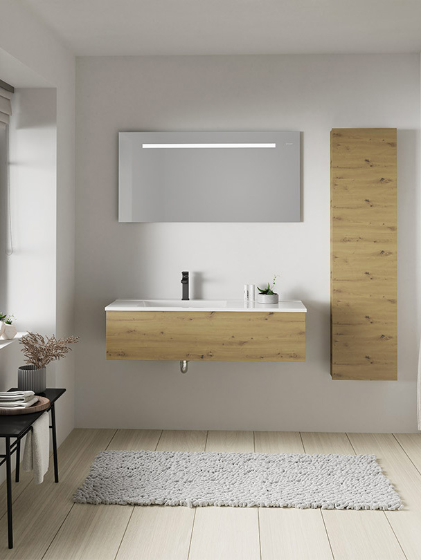 meuble de salle de bain coffee, coloris chêne urban