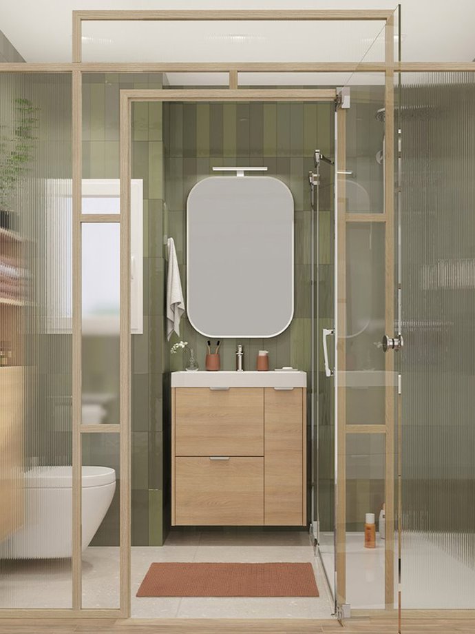 Lijn Optimise, witte matte fronten L 100 cm