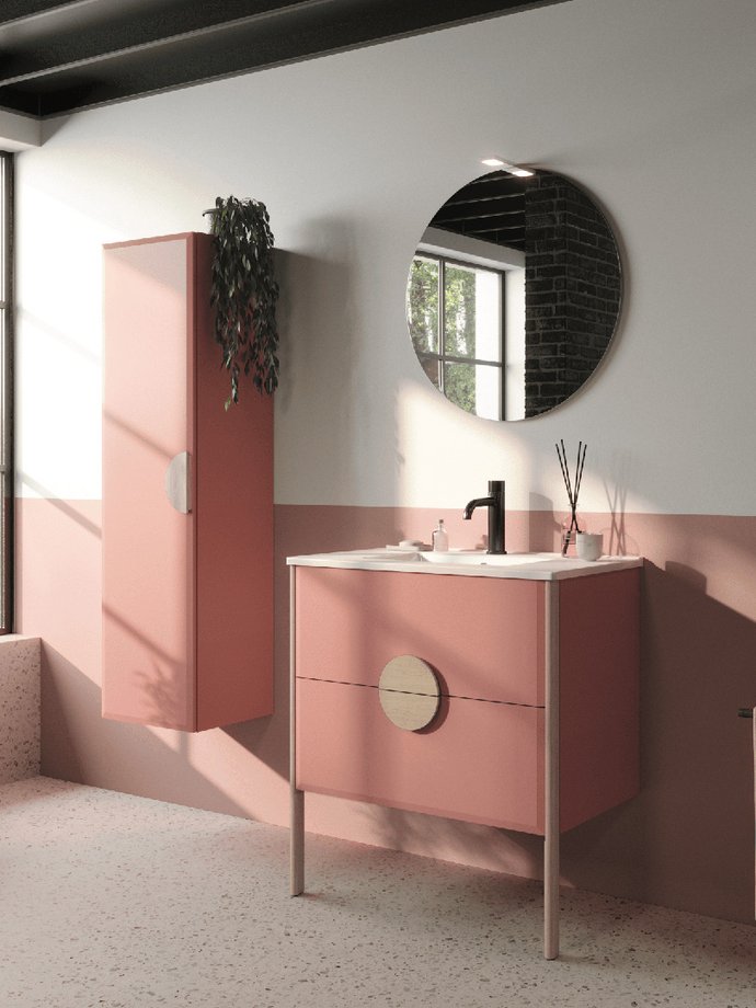 Bathroom furniture Pupitre by Sanijura, Bois de Rose color