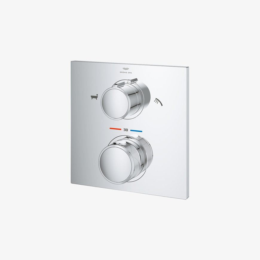 Thermostat encastré avec inverseur à 2 voies pour douche à main et remplissage de baignoire